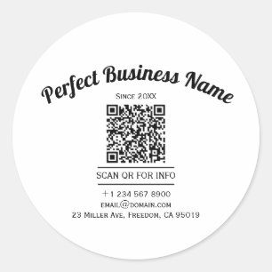 Adesivo Código QR - Preto e Branco Simples Clara