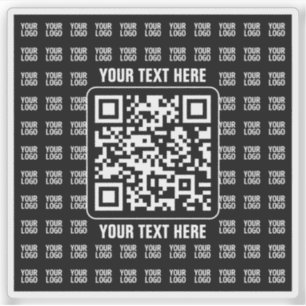 Adesivo Código QR promocional (editável) com padrão de log