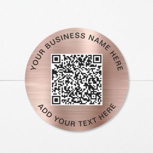 Adesivo Código QR Promocional Rosa Dourado