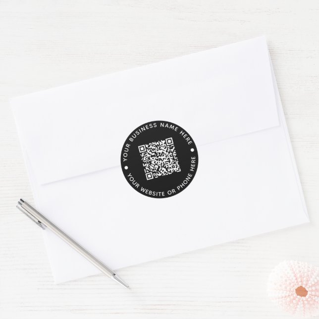 Adesivo Código QR Redondo de Negócios (Envelope)