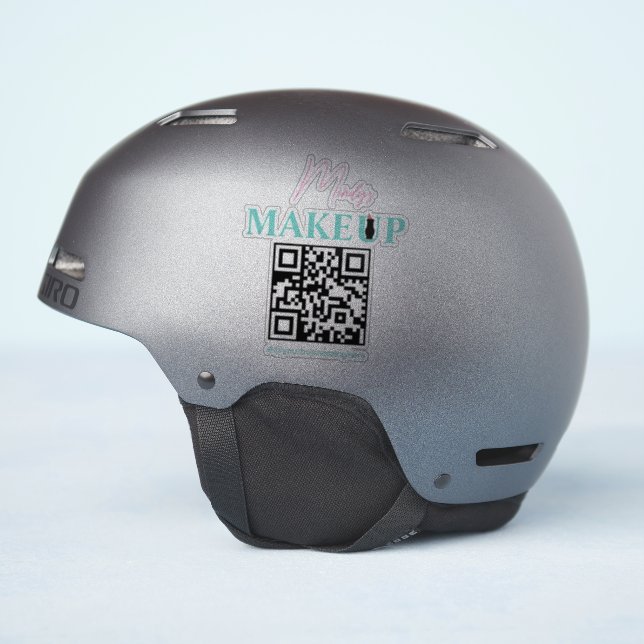 Adesivo Código QR Salon Business Nome Bike Helmet Decência (Lado do capacete)