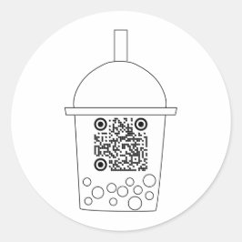 Adesivo Código QR simples Boba Tea Sticker