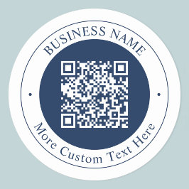 Adesivo Código QR & Texto personalizáveis | Azul-marinho e
