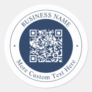 Adesivo Código QR & Texto personalizáveis   Azul-marinho e