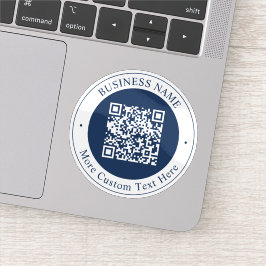 Adesivo Código QR & Texto personalizáveis | Azul Marinho E
