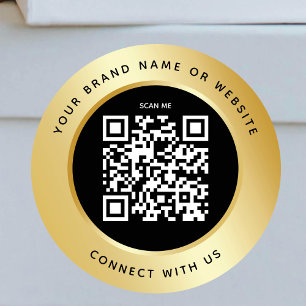 Adesivo Código QR Verificável de Negócios Conexão Preta Do
