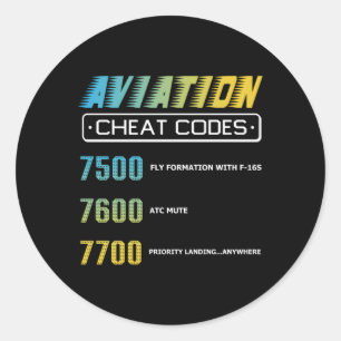 Adesivo Códigos de Cheat Aviation Pilo