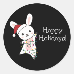 Adesivo Coelhinha Feliz Natal Animais de inverno Classe Co