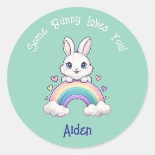 Adesivo Coelhinho bonito do Rainbow Easter