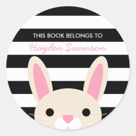 Adesivo Coelhinho Bonito | Este Livro Pertence A