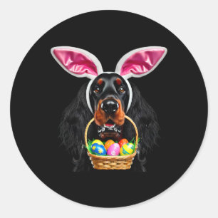 Adesivo Coelhinho Bonito Ouvidos Gordon Setter Cão Páscoa 