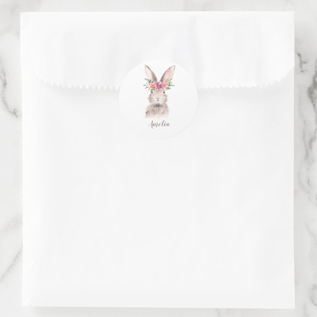 Adesivo Coelhinho Bonito Personalizado (Bolsa)