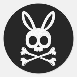 Adesivo Coelhinho Caveira Pirata da Páscoa Divertido Jolly