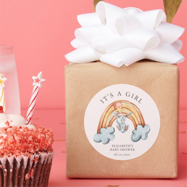 Adesivo Coelhinho Coelho Bonito Arco-Íris É um Pau-Menino (Festa)