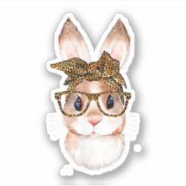 Adesivo Coelhinho da Páscoa Bonito Mãe Páscoa Ano Leopardo