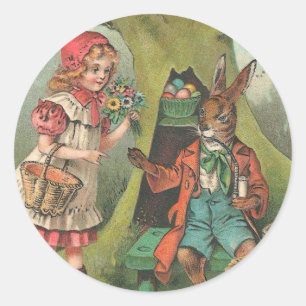 Adesivo Coelhinho Da Páscoa Francesa Com Pipe Vintage