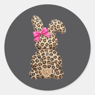Adesivo Coelhinho da Páscoa Laço Coquette Leopardo