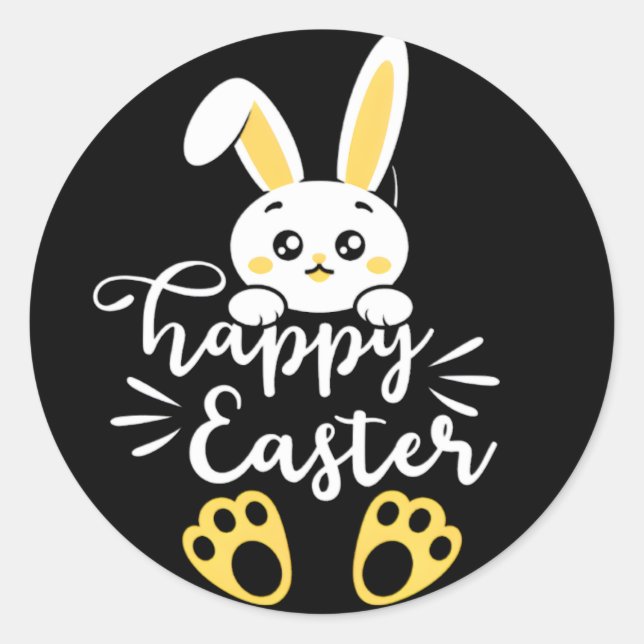 Adesivo Coelhinho de Felz pascoa bonito com impressões de  (Frente)