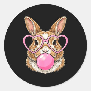 Adesivo Coelhinho engraçado cute chiclete coelho óculos de