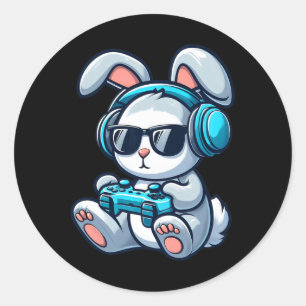 Adesivo Coelhinho Gamer do Dia de Páscoa Engraçado Primave
