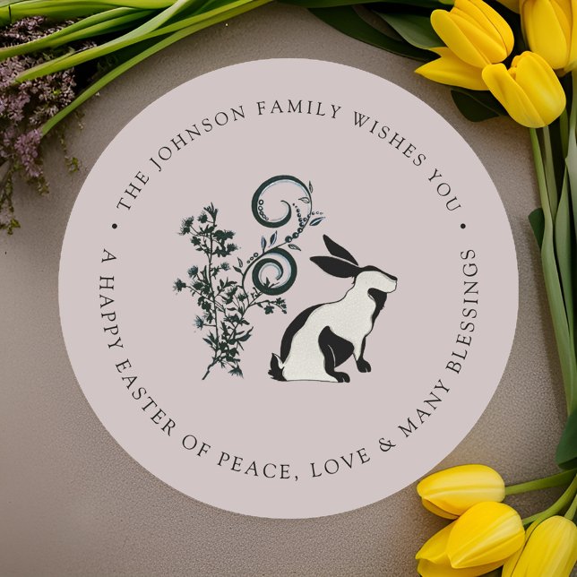 Adesivo Coelhinho Moderno do Felz pascoa Personalizado (Criador carregado)