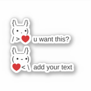 Adesivo coelhinho, quer isso? / Arte de texto ASCII person