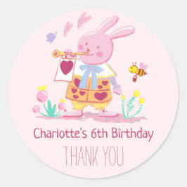 Adesivo Coelhinho Rosa Queijo na Aquarela do Jardim