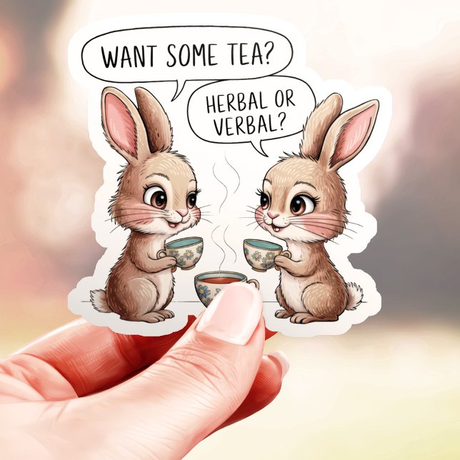 Adesivo Coelhinhos de Chá Herbal ou Verbal (Criador carregado)