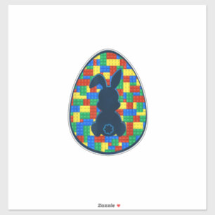 Adesivo Coelhinhos de Páscoa de Tijolos de Construção Meni