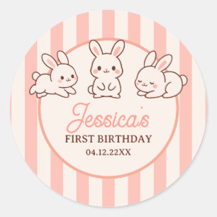 Adesivo Coelhinhos de Páscoa Fofo Aniversário de 1 ano Men