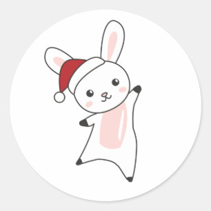 Adesivo Coelhinhos Feliz Natal Animais de inverno Coelhos