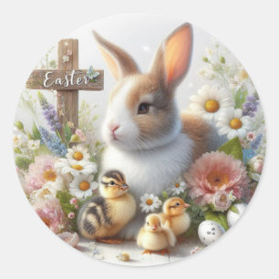 Adesivo Coelho Adorável e Patinhos Bebês