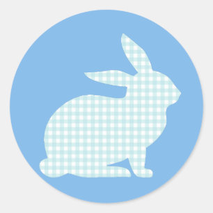 Adesivo Coelho Azul Gingham