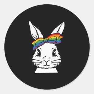 Adesivo Coelho Bonito Rosto Cara Tie Dye Gles Garota Feliz