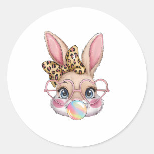 Adesivo Coelho Bonito Rosto Rosto Arco Leopardo Meninas Fe