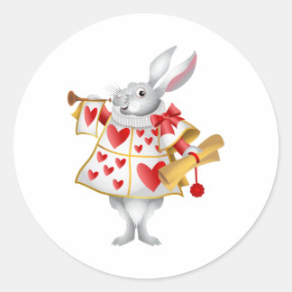 Adesivo Coelho Branco Arauto de Alice no País das Maravilh