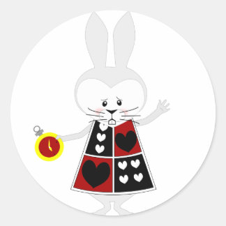 Adesivo Coelho Branco - Aventuras de Alice no País das Mar