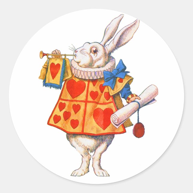 ADESIVO COELHO BRANCO DO ALICE (Frente)