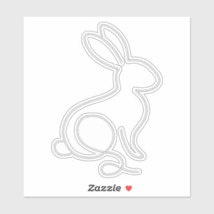 Adesivo Coelho Bunny Minimal Moderno 1º Aniversário