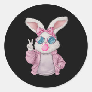 Adesivo Coelho Bunny soprando chiclete dia de Páscoa Gi fo