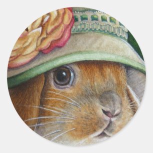 Adesivo Coelho Castanho Coelho na Arte de Aquarela de Prim