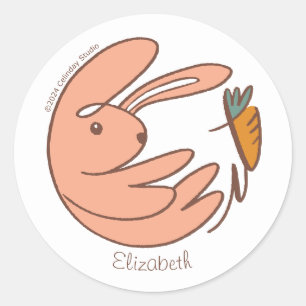 Adesivo Coelho Cinto e Arte Animal Cenoura Personalizadas