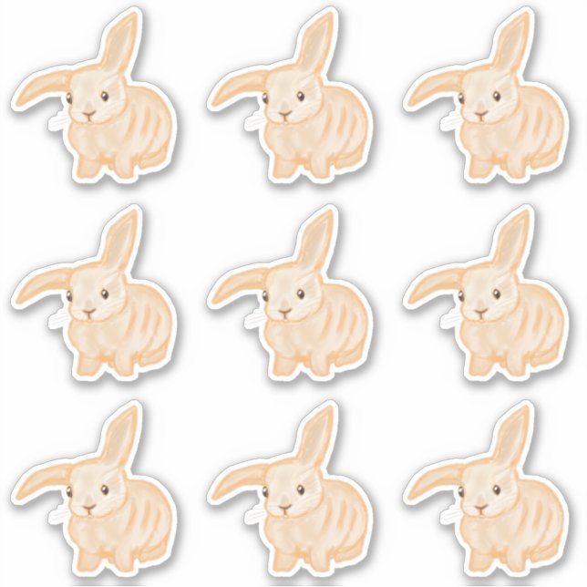 Adesivo Coelho Coelho Castanho Bonito - 9x recortado. (Frente)