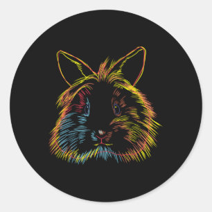 Adesivo Coelho Colorido Lionhead