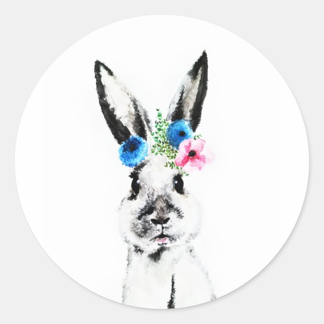 Adesivo Coelho com Flores (Frente)