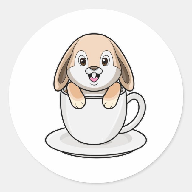Adesivo Coelho com Taça do Café (Frente)