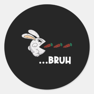 Adesivo Coelho da Páscoa Bruh Comendo Cenouras de Chocolat