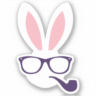 Adesivo Coelho da Páscoa do hipster