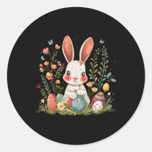 Adesivo Coelho da Páscoa Mulheres Felizes Gráfico de Flore