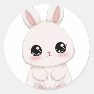 Adesivo Coelho de Desenho Animado Adorável – Para Crianças